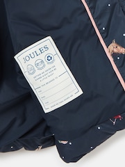 Joules Girls' Emmeline Blue Print Showerproof Coat - Image 5 of 6