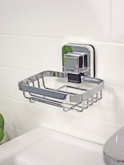 Showerdrape Chrome Suction Wall Mounted Pushloc Soap Basket - Image 1 of 4