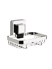 Showerdrape Chrome Suction Wall Mounted Pushloc Soap Basket - Image 2 of 4