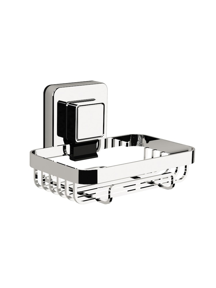 Showerdrape Chrome Suction Wall Mounted Pushloc Soap Basket - Image 2 of 4