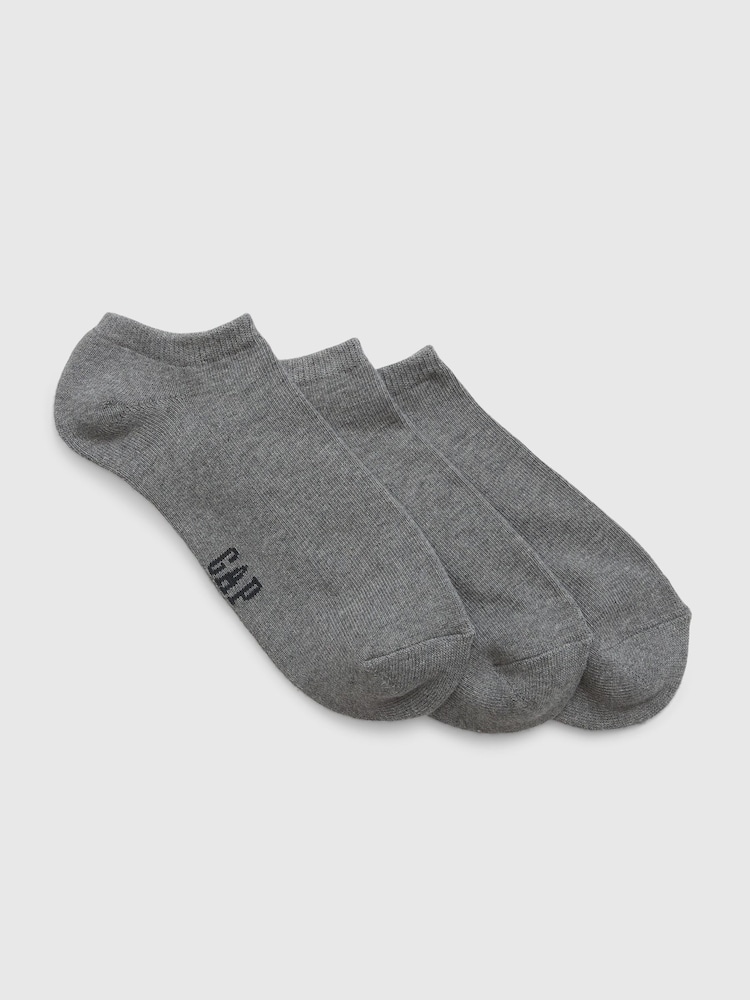 Gap Grey Adults 3 Pack Basic Logo Ankle Socks - Image 1 of 1