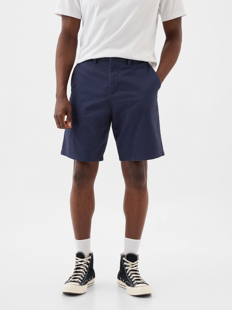Gap Navy Blue Long Length 9' Chino Shorts - Image 1 of 5 Gap Navy Blue Long Length 9' Chino Shorts - Image 1 of 5