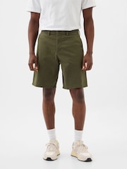 Gap Khaki Green Long Length 9' Chino Shorts - Image 1 of 6