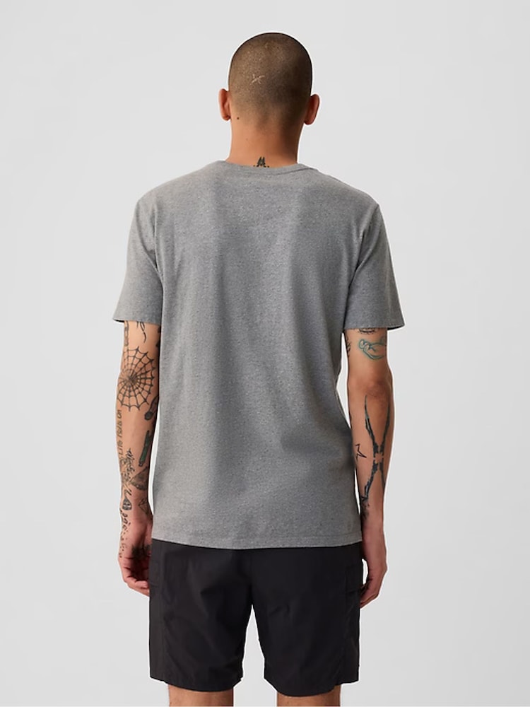 Gap Grey Crew Neck Classic 100% Cotton Short Sleeve T-Shirt - Image 3 of 5