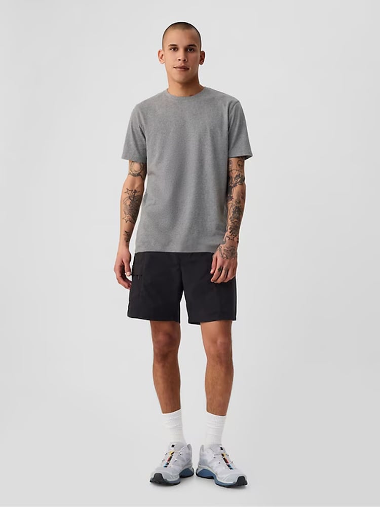 Gap Grey Crew Neck Classic 100% Cotton Short Sleeve T-Shirt - Image 4 of 5