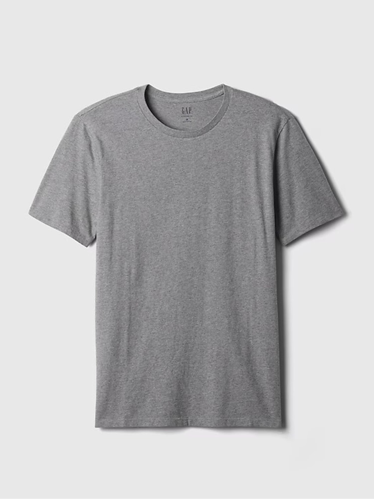 Grau - Rundhalsausschnitt - Gap, klassisches T-Shirt aus 100 % Baumwolle mit kurzen Ärmeln - Bild 5 von 5 Grau - Rundhalsausschnitt - Gap, klassisches T-Shirt aus 100 % Baumwolle mit kurzen Ärmeln - Bild 5 von 5