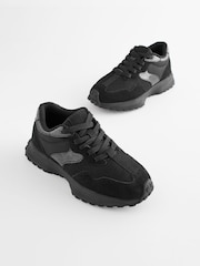 Black School Lace-Up Chunky Trainers - Image 1 of 7
