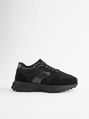 Black School Lace-Up Chunky Trainers - Image 2 of 7