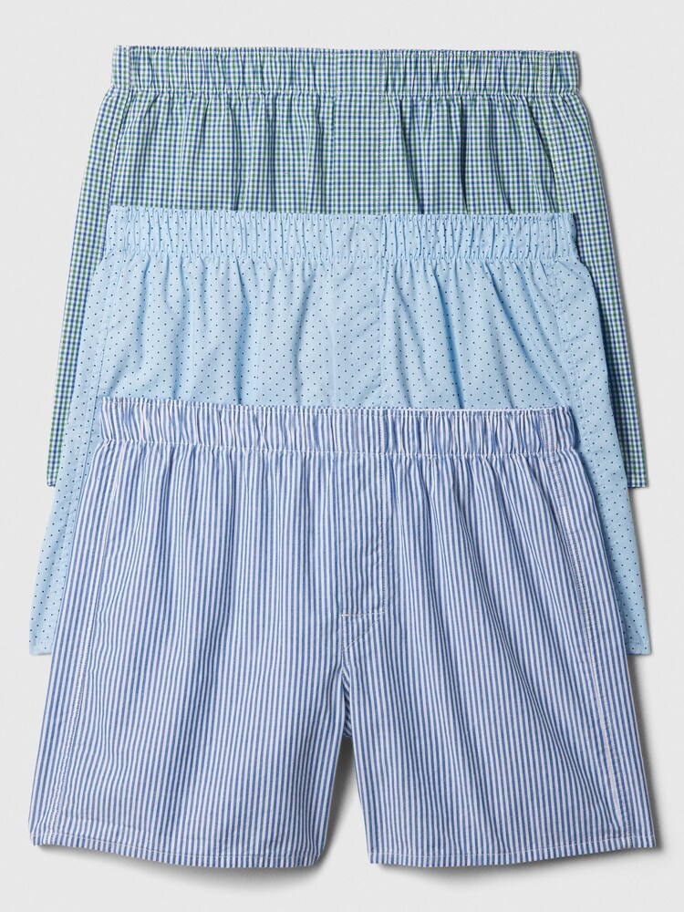 Gap Blue Print 4" Boxers 3 Pack - Image 1 of 1