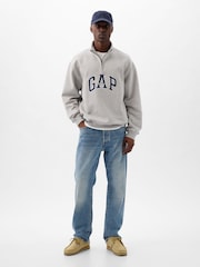 Gap Grey Heavyweight  Arch Logo Pullover - Image 3 of 4
