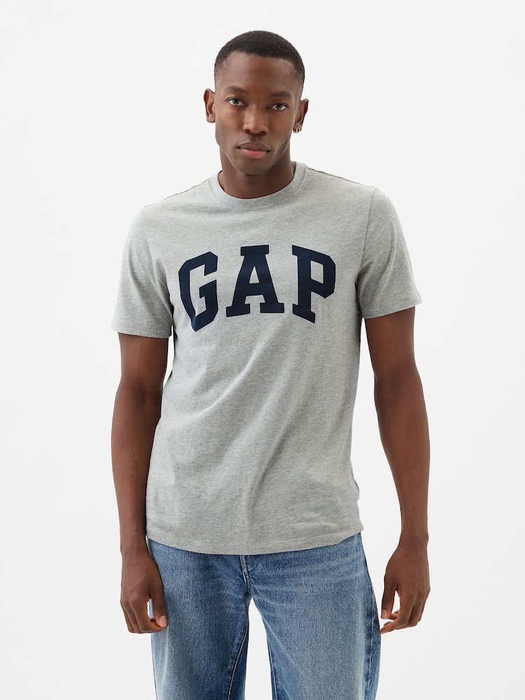 Gap Grey Everyday Logo 100% Cotton Crew Neck Short Sleeve T-Shirt - Image 1 of 6
