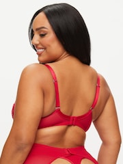 Ann Summers Red The Icon Sequin Non Pad Fuller Bust Balcony Bra - Image 3 of 5