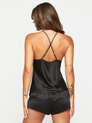 Ann Summers Black Adoration Satin Lace Cami Pyjama Set - Image 3 of 3