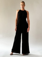 Religion Black Crew Wide Leg Halterneck Jumpsuit - Image 1 of 5