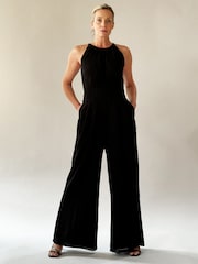 Religion Black Crew Wide Leg Halterneck Jumpsuit - Image 4 of 5
