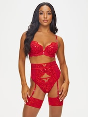 Ann Summers Red The Icon Sequin Plunge Bra - Image 1 of 5