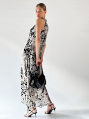 Religion Natural Halterneck Midi Maxi Dress In Printed Slinky Cupro - Image 1 of 6