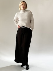 Religion Black Tailored Maxi Skirt With Pockets And Splits - Image 2 of 7