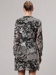 Religion Black Long Line Tunic Shirt Dress In Hand-painted Prints - Image 3 of 6