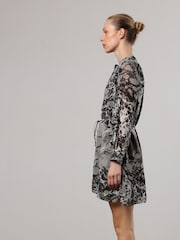 Religion Black Long Line Tunic Shirt Dress In Hand-painted Prints - Image 4 of 6