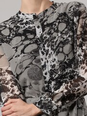 Religion Black Long Line Tunic Shirt Dress In Hand-painted Prints - Image 6 of 6