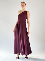 Rochie maxi pe un umăr cu textură argintie Religion - Image 6 of 6