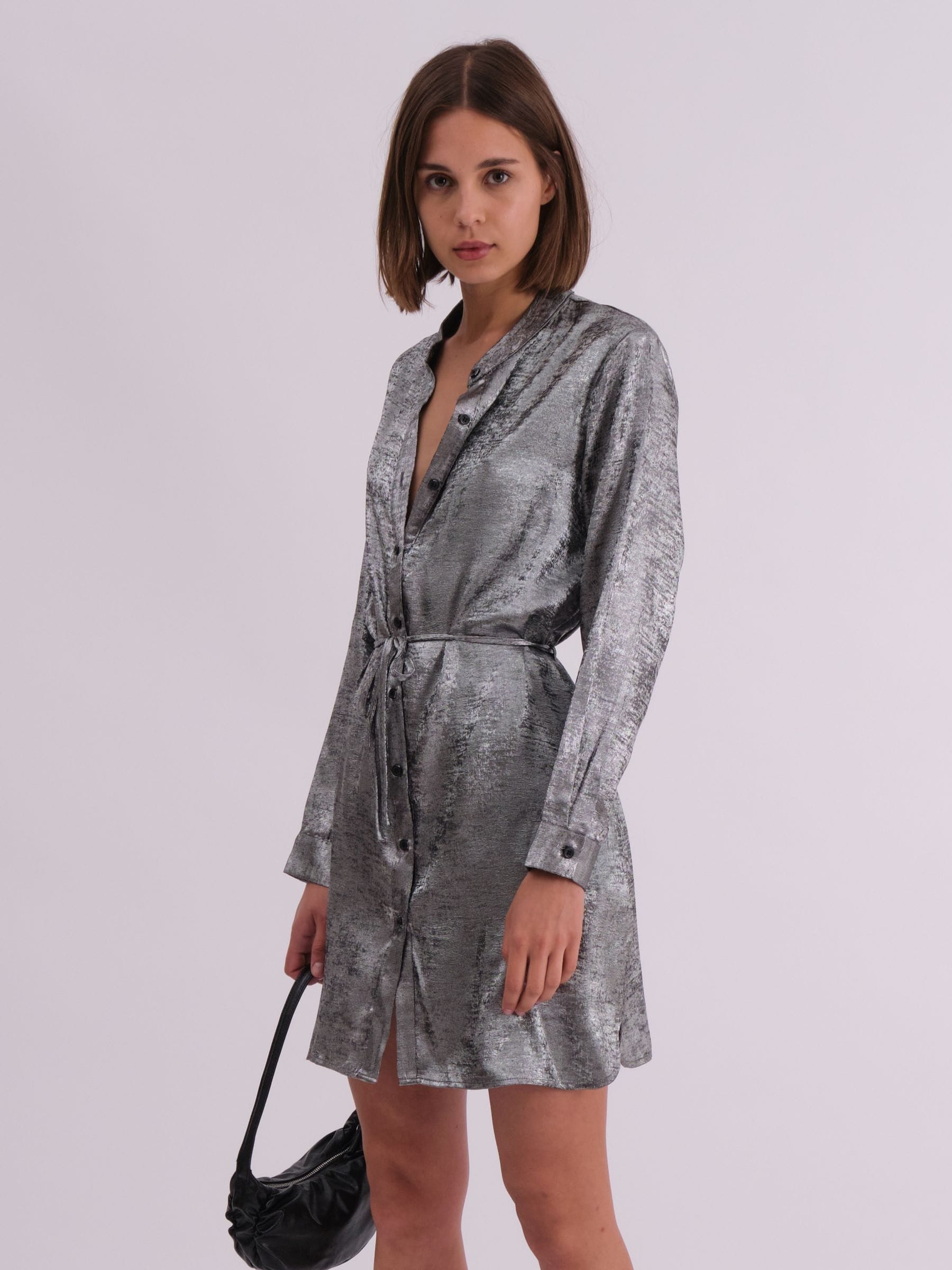 Silver tunic dress top