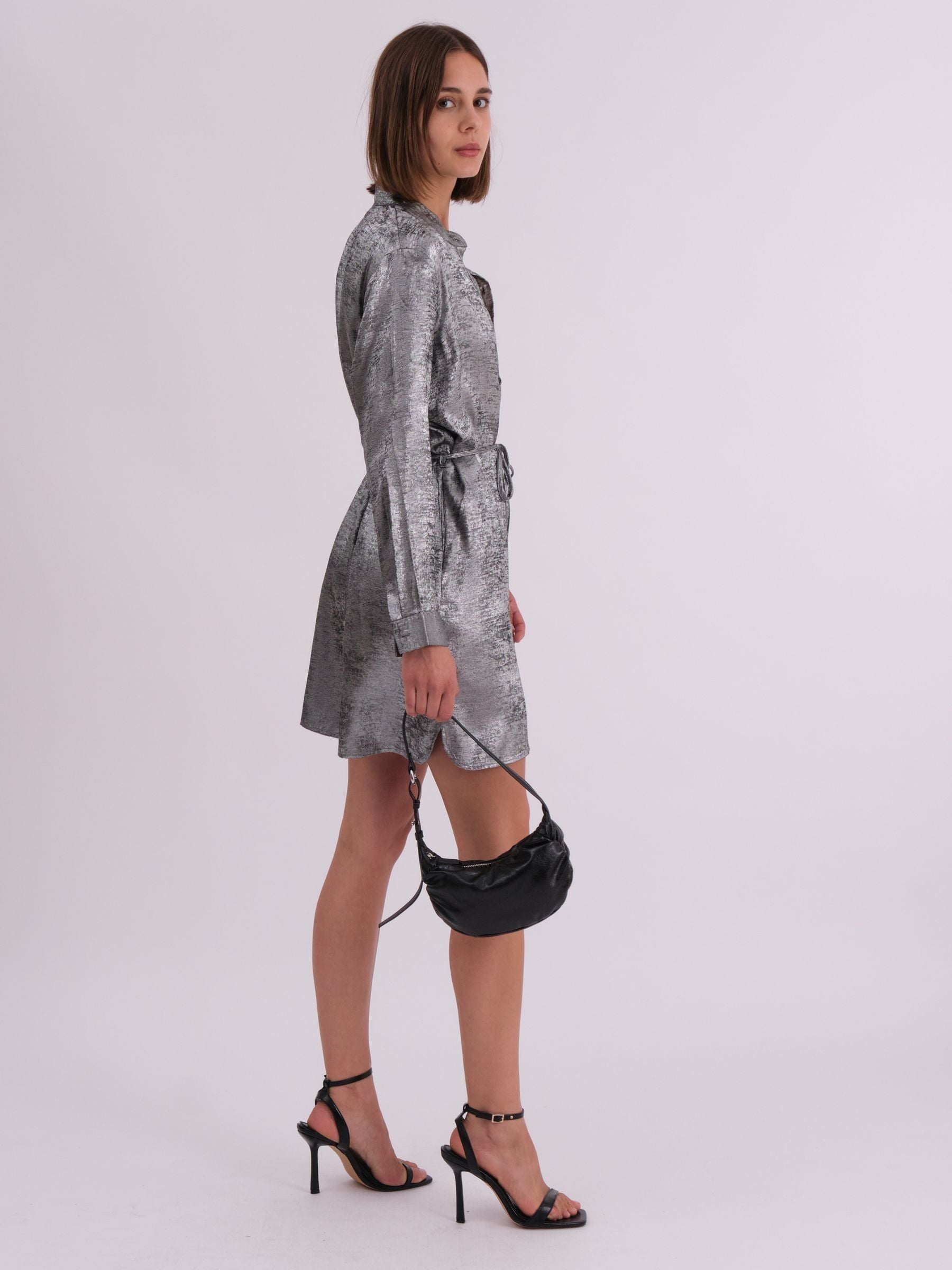 Silver tunic dress top
