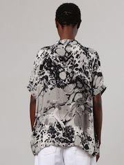 Religion Black/Grey Oversized Blouse in Dip Dye With Tie Neck - Image 3 of 6