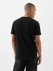 Schwarz - Gap Everyday Logo kurzärmliges Rundhals-T-Shirt aus 100 % Baumwolle - Bild 2 von 4