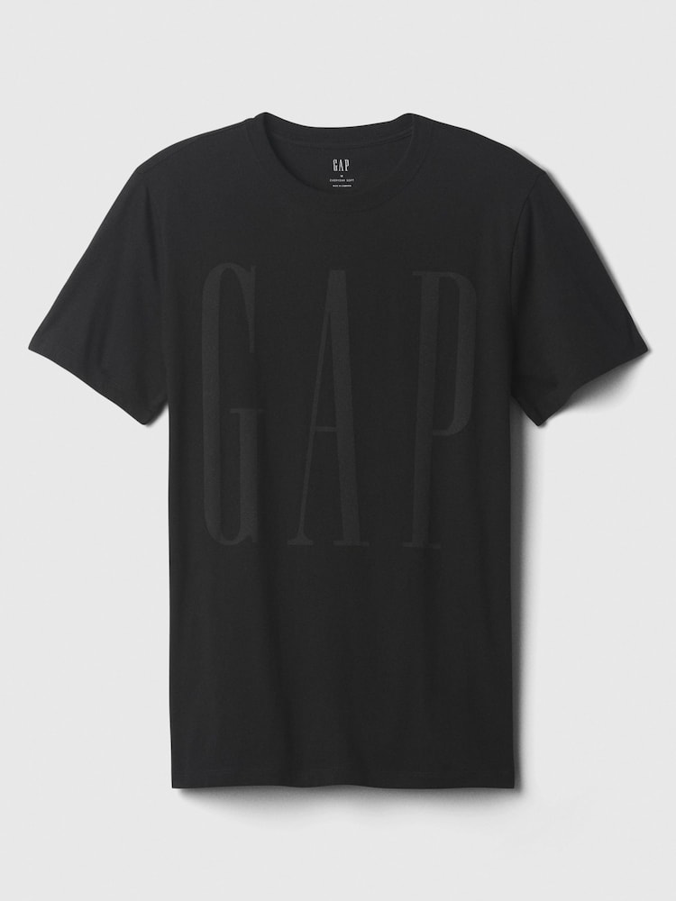 Schwarz - Gap Everyday Logo kurzärmliges Rundhals-T-Shirt aus 100 % Baumwolle - Bild 4 von 4