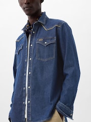 Gap Blue Dapper Dan Denim Western Shirt - Image 4 of 5