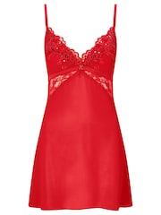 Ann Summers Red The Icon Embroidered Mesh Chemise Slip Nightie - Image 5 of 5