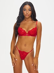 Ann Summers Red The Icon Sequin Non Pad Plunge Bra - Image 1 of 6