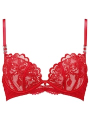 Ann Summers Red The Icon Sequin Non Pad Plunge Bra - Image 6 of 6