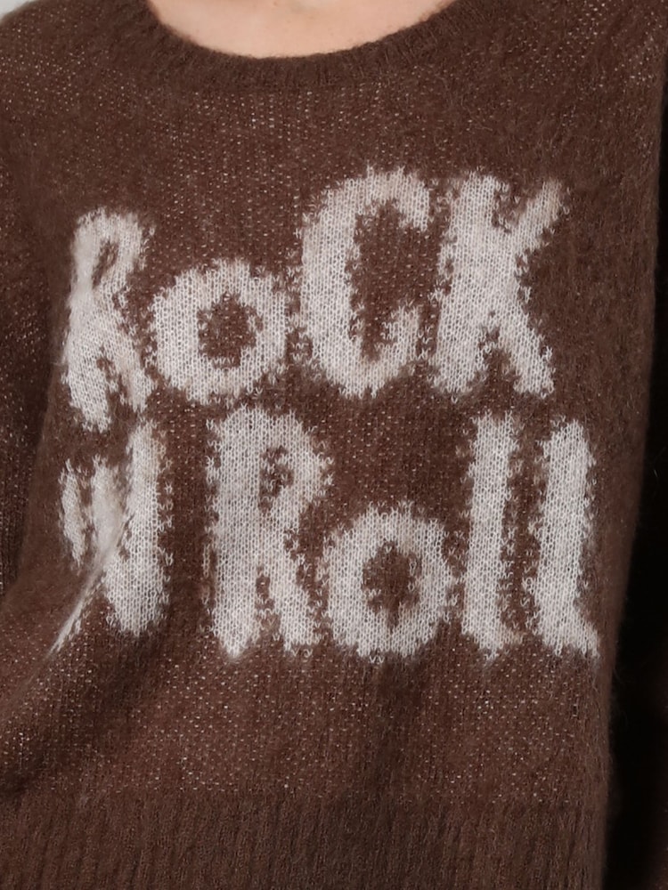 Religion Brown Oversized Slogan Jumper In Soft Fluffy Knit - Image 6 of 6