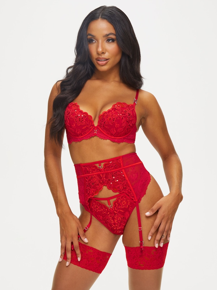 Ann Summers Red The Icon Sequin Waspie Suspender - Image 1 of 6