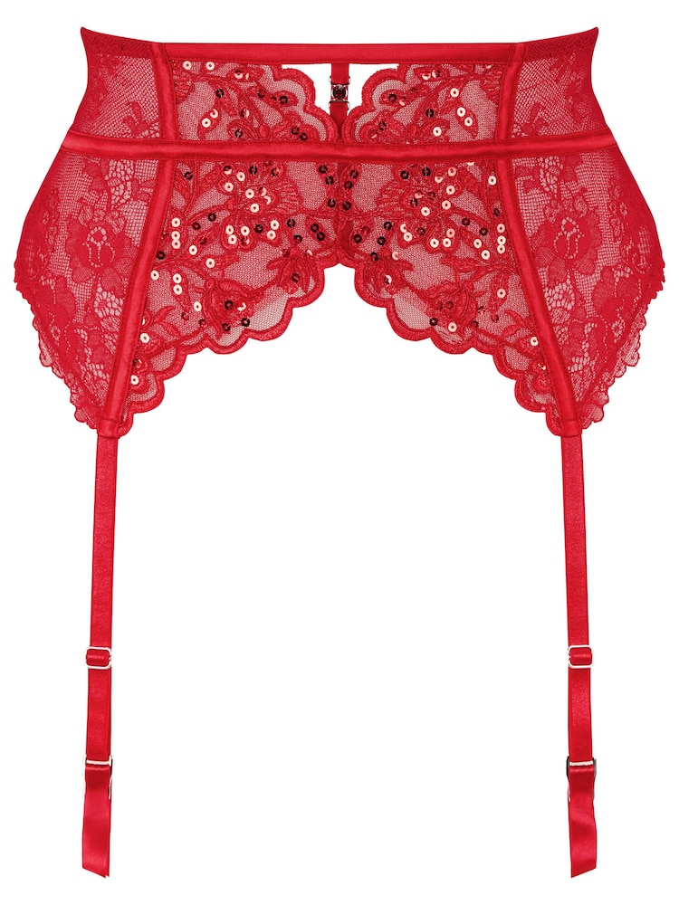 Ann Summers Red The Icon Sequin Waspie Suspender - Image 6 of 6