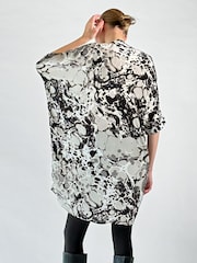 Religion Black Oversized Destiny Tunic Dress In Bold Monochrome Print - Image 5 of 6