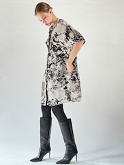 Religion Black Oversized Destiny Tunic Dress In Bold Monochrome Print - Image 6 of 6