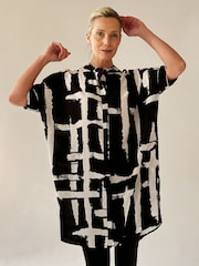 Religion Natural Oversized Destiny Tunic Dress In Bold Monochrome Print - Image 1 of 6