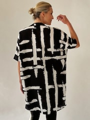 Religion Natural Oversized Destiny Tunic Dress In Bold Monochrome Print - Image 4 of 6