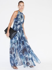 Religion Grey Halterneck Maxi Dress In Beautiful Prints - Image 1 of 6