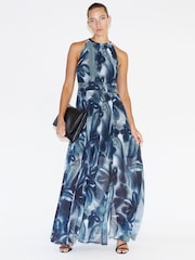 Religion Grey Halterneck Maxi Dress In Beautiful Prints - Image 2 of 6