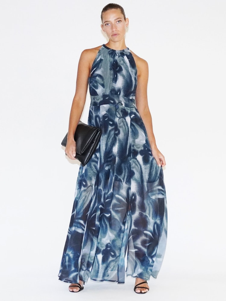 Religion Grey Halterneck Maxi Dress In Beautiful Prints - Image 2 of 6 Religion Grey Halterneck Maxi Dress In Beautiful Prints - Image 2 of 6