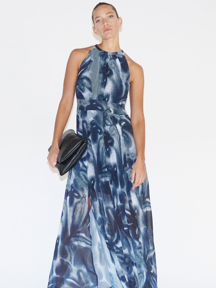 Religion Grey Halterneck Maxi Dress In Beautiful Prints - Image 6 of 6