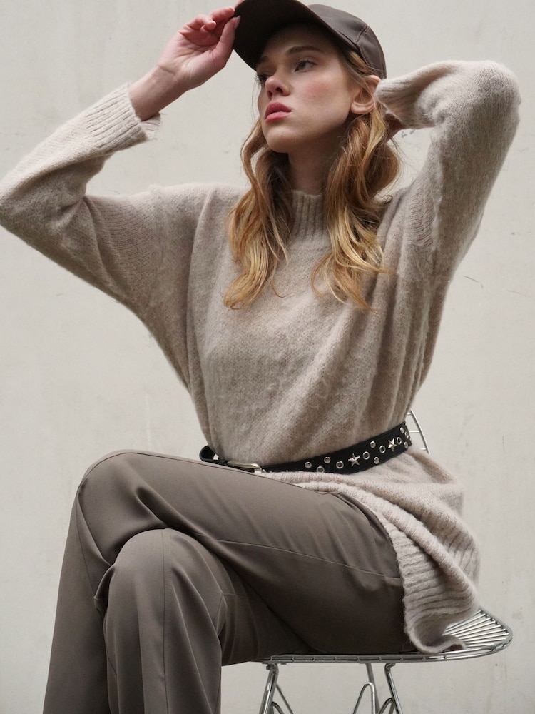 Religion Nude Oversized Lux Knitted Tunic Dress With High Neck - Image 1 of 7