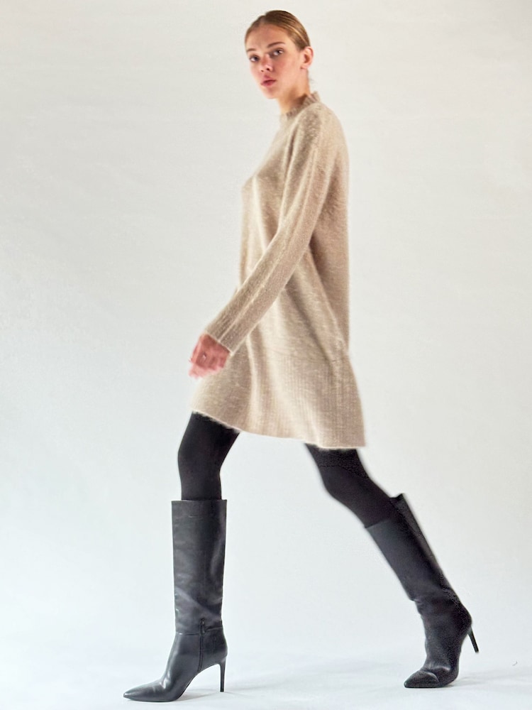 Religion Nude Oversized Lux Knitted Tunic Dress With High Neck - Image 2 of 7