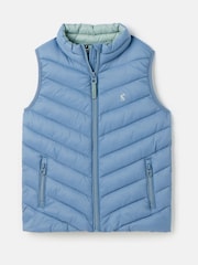 Joules Kids' Crofton Light Blue Showerproof Padded Gilet - Image 1 of 5
