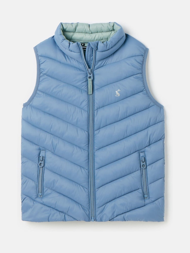 Joules Kids' Crofton Light Blue Showerproof Padded Gilet - Image 1 of 5